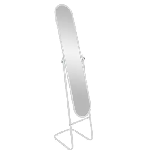 Free Standing White Mirror With Full Length Tilting Frame