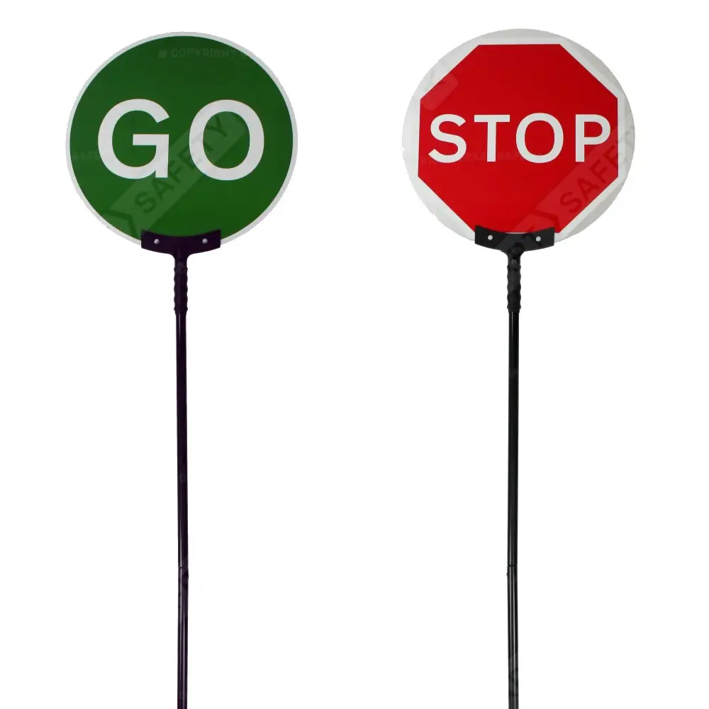 600mm Face Collapsible Stop Go Sign With Carrying Case