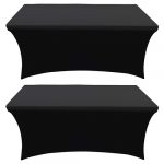 6 Ft black spandex table cover